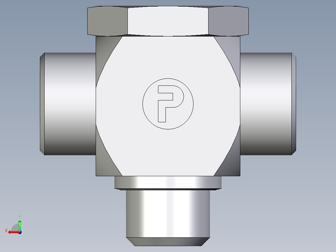 卡套式工业通用硬管接头EO_High_pressure_banjo_tee_TH15LMOMDCF后视图
