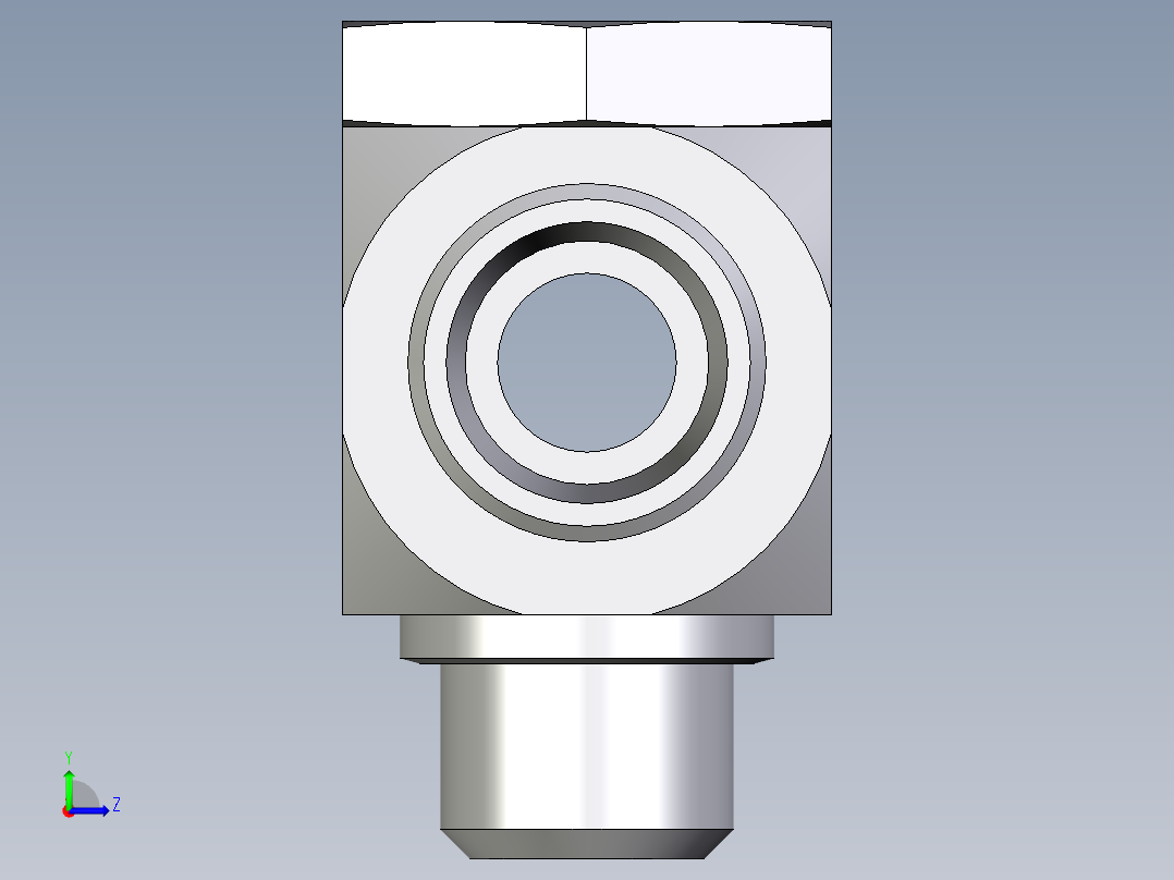 卡套式工业通用硬管接头EO_High_pressure_banjo_tee_TH15LMOMDCF左视图