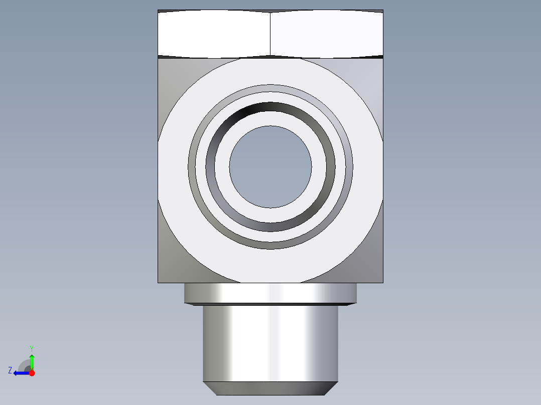 卡套式工业通用硬管接头EO_High_pressure_banjo_tee_TH15LMOMDCF右视图