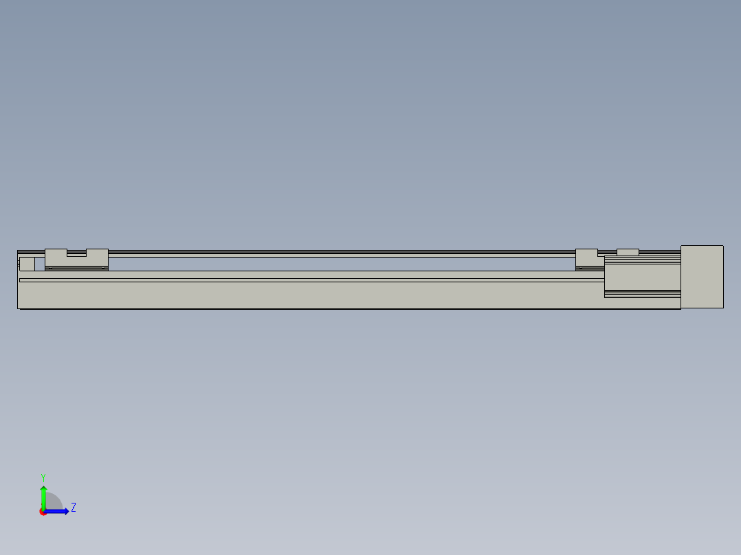 直线模组LHA6-S500-R-100W(16丝杆)设计图纸左视图