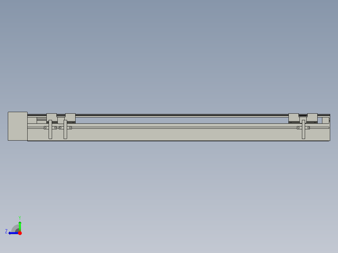 直线模组LHA6-S500-R-100W(16丝杆)设计图纸右视图