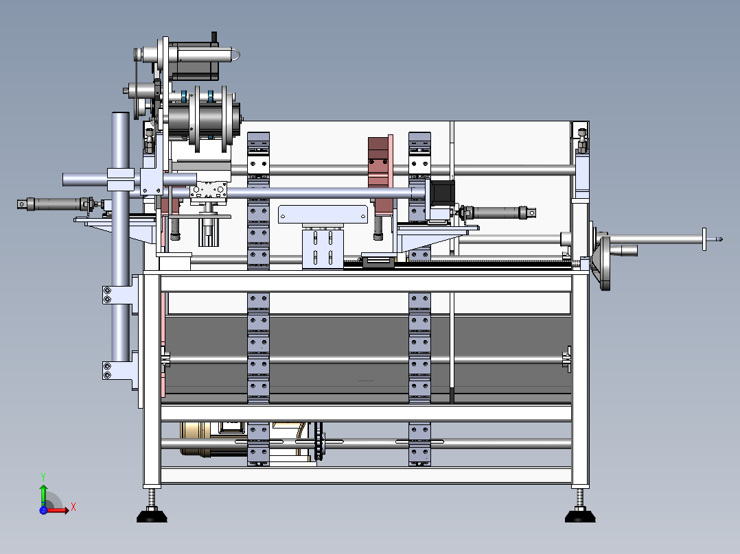 圆管自动贴标机sw18可编辑前视图