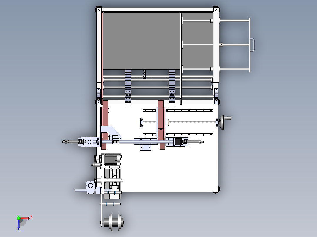 圆管自动贴标机sw18可编辑俯视图
