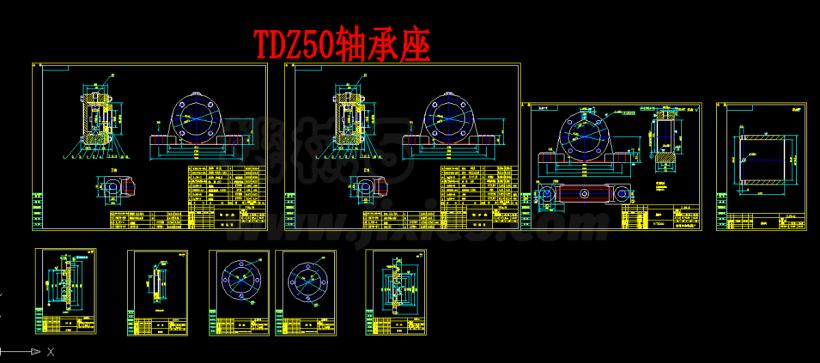TD75型带式输送机全套轴承座加工图（7款）