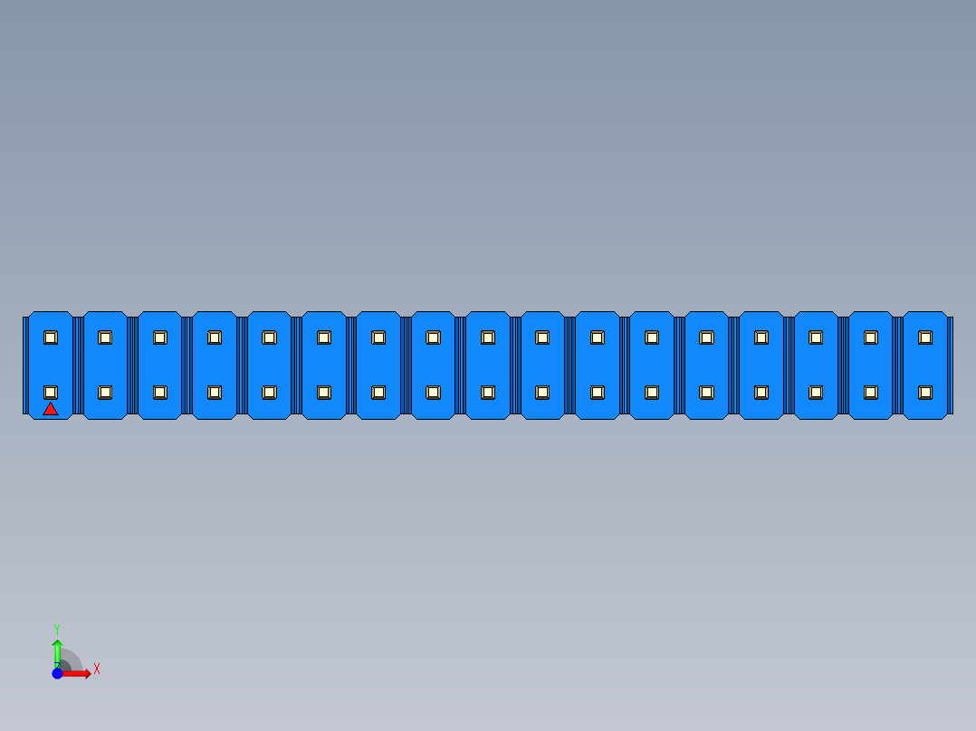 彩色公头100mil（2.54mm）系列-DS1021_blue_2x17p_100mil_Type5_rev1.0前视图