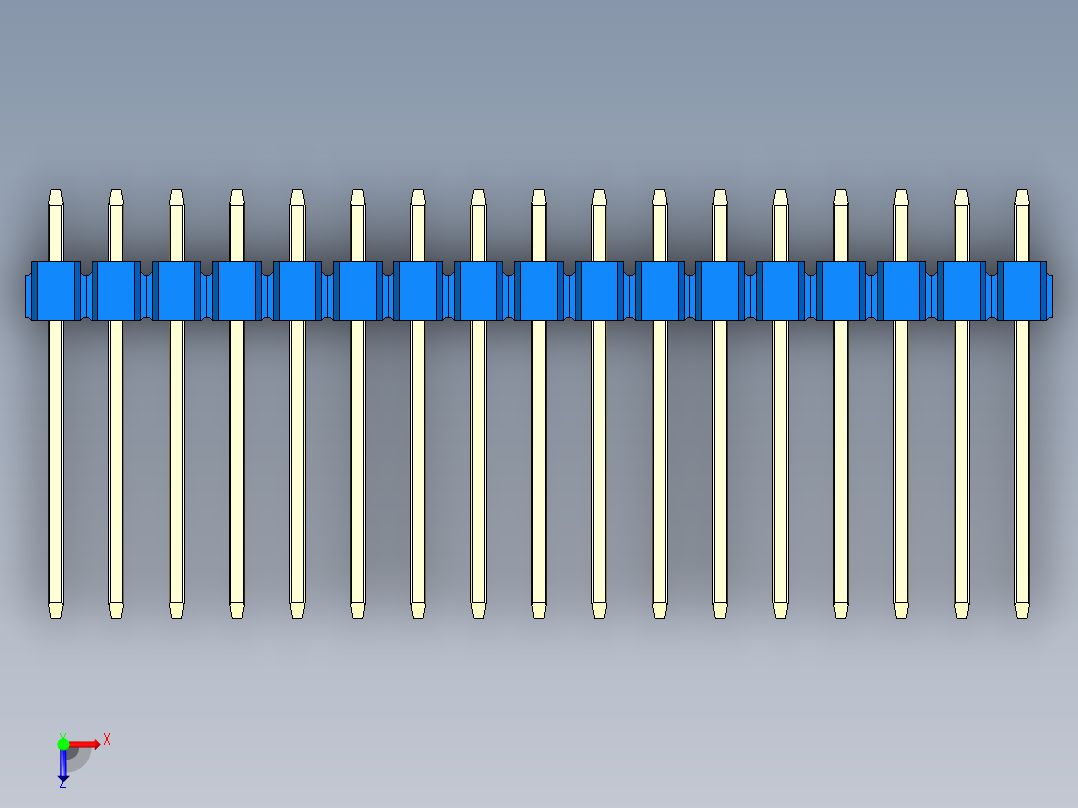 彩色公头100mil（2.54mm）系列-DS1021_blue_2x17p_100mil_Type5_rev1.0俯视图