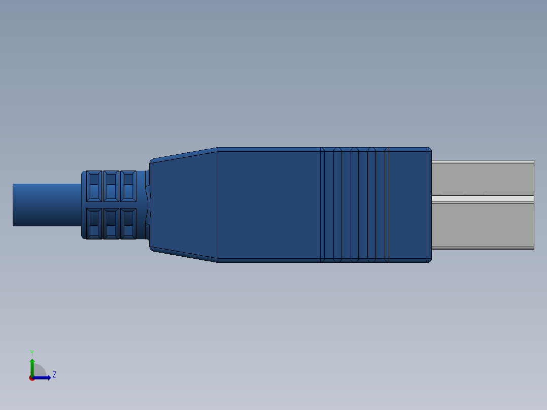 USB 3.0型电缆插头左视图
