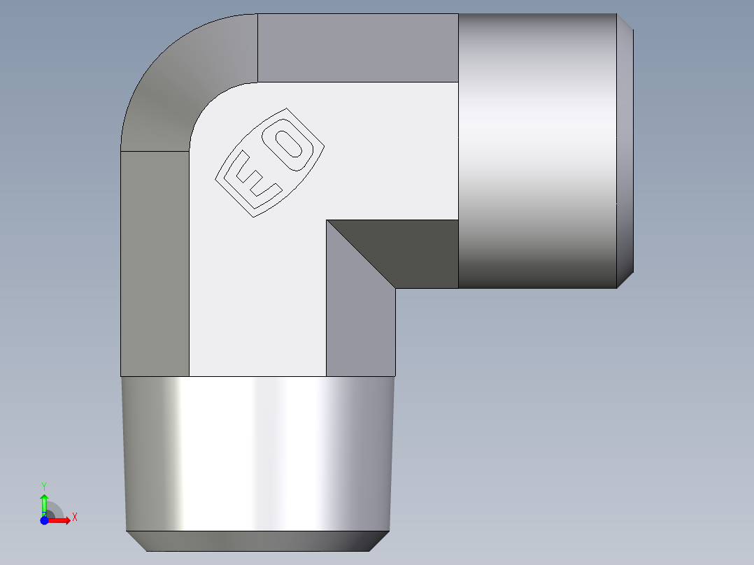 卡套式工业通用硬管接头EO_Male_stud_elbow_WE14SRCFX前视图
