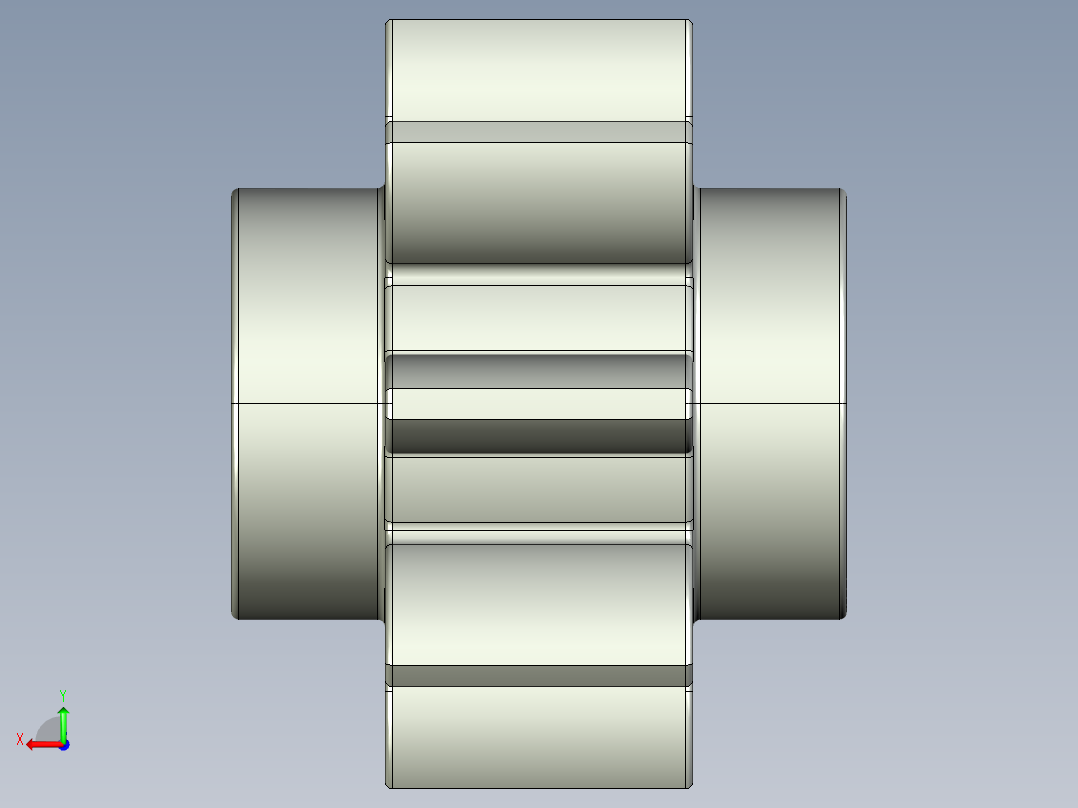 3647 - 364702 OldGray Technic Gear 8 Tooth.STEP后视图