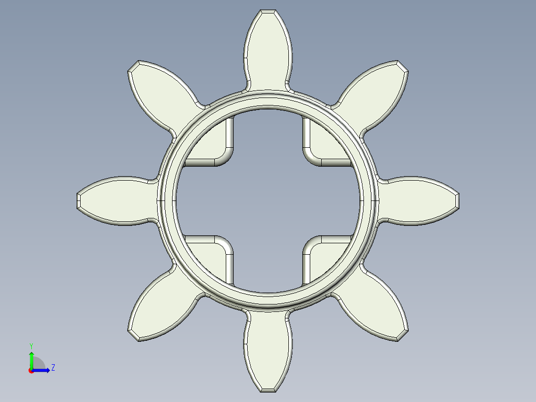 3647 - 364702 OldGray Technic Gear 8 Tooth.STEP左视图