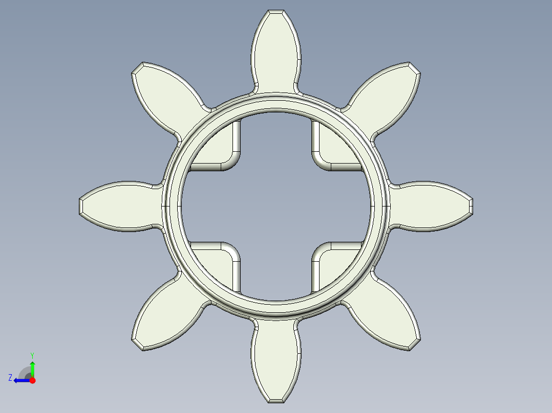 3647 - 364702 OldGray Technic Gear 8 Tooth.STEP右视图