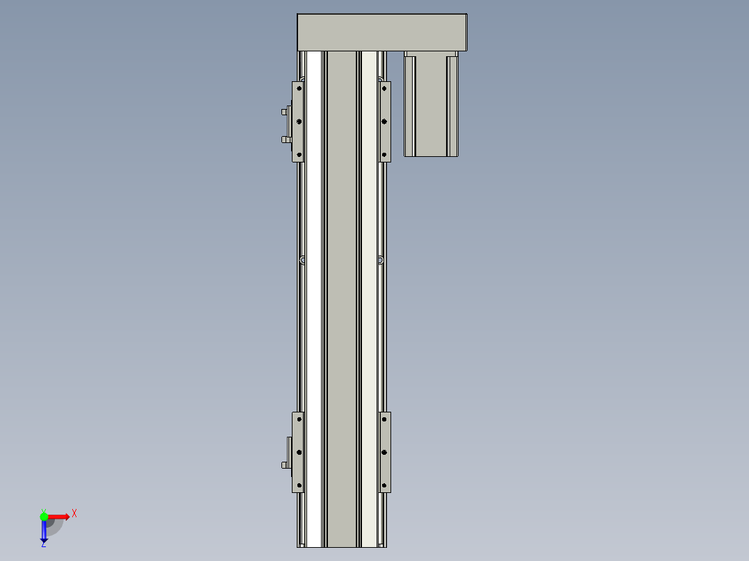 直线模组LHAT10-CA-S350-R-C3设计图纸俯视图