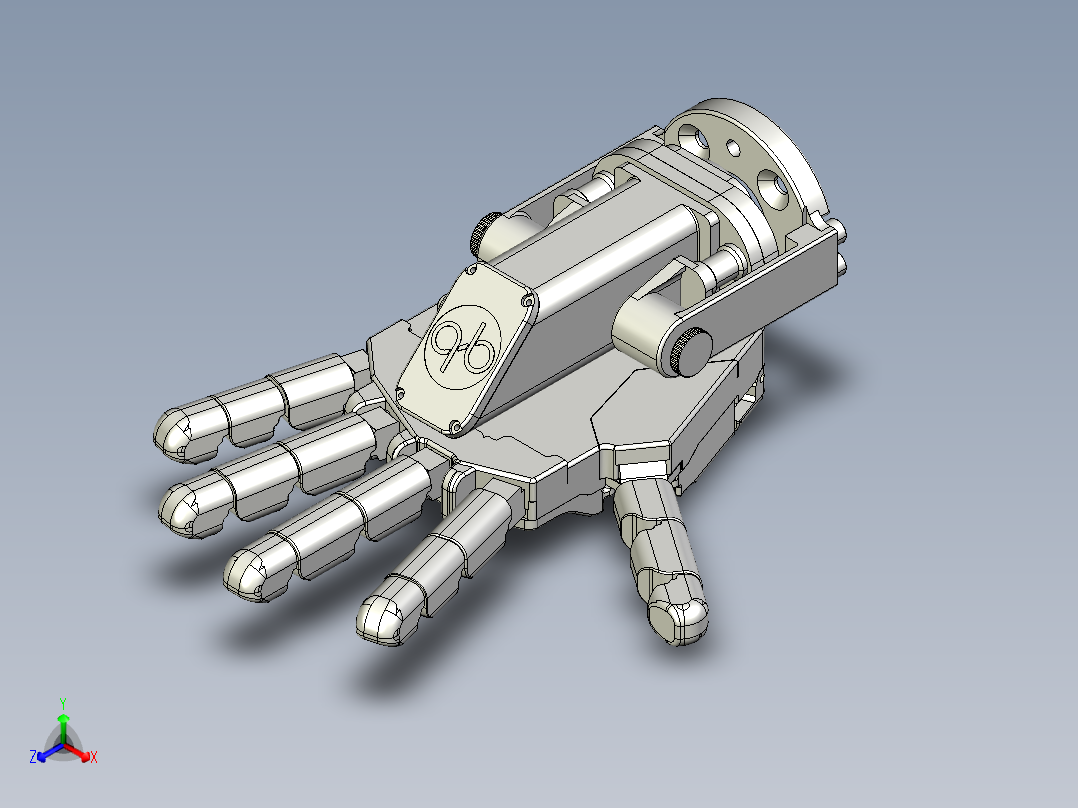 qb-robotics仿人手掌模型正等轴测图