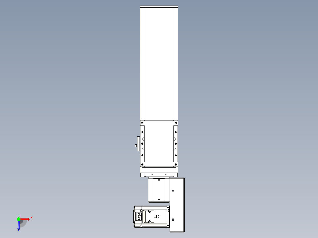 同步带全封闭直线模组TPA-HCB-105D-90-L250-MR-C-P20-N3俯视图