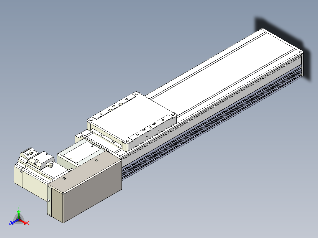 同步带全封闭直线模组TPA-HCB-105D-90-L250-MR-C-P20-N3正等轴测图