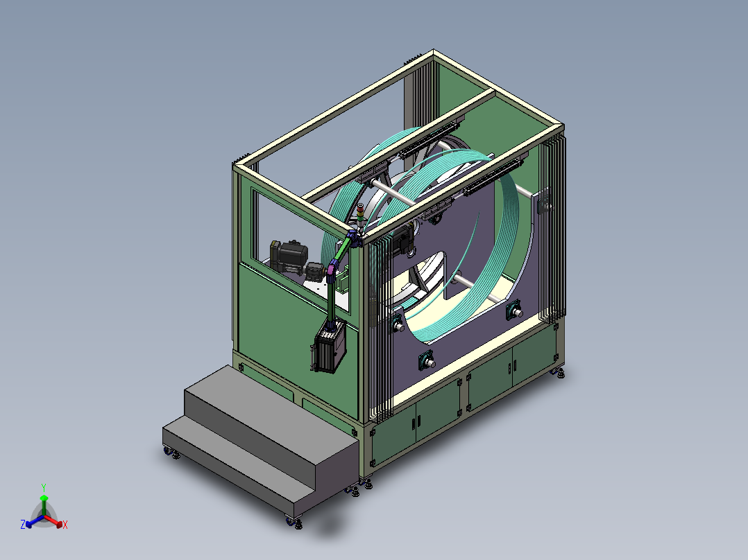 卷管打孔设备sw17可编辑正等轴测图