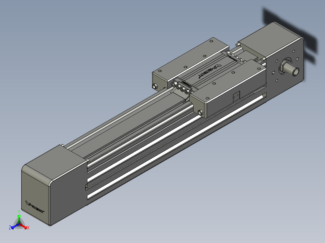 威洛博直线电机模组EB6-L140-S200-光轴正等轴测图