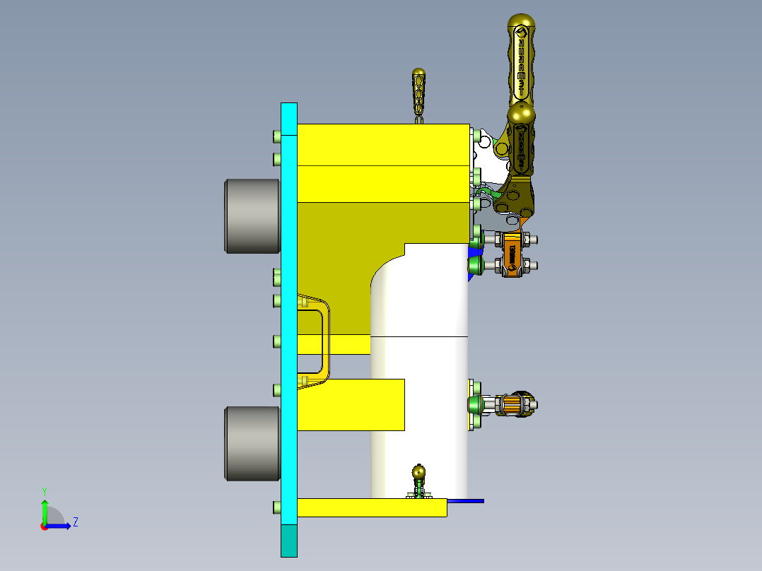 弯管焊接夹具3D设计含三维二维说明书1179073左视图