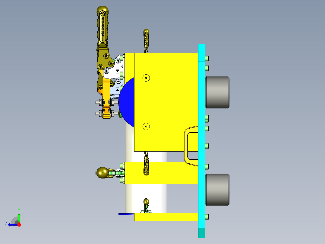 弯管焊接夹具3D设计含三维二维说明书1179073右视图