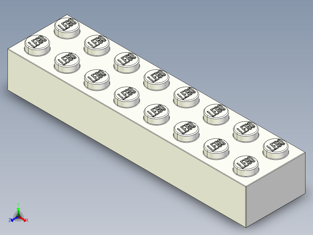 乐高套装 4421基本积木-300701 White Brick 2 x 8.STEP正等轴测图