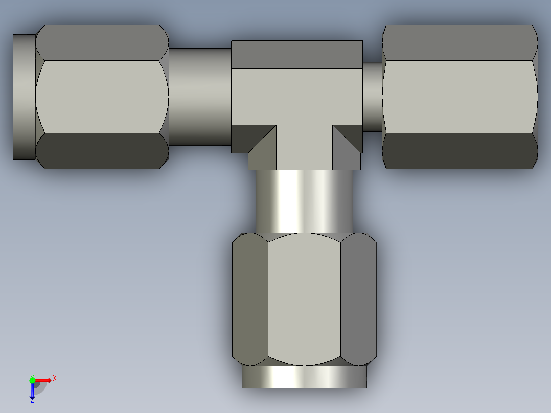卡套式工业通用硬管接头4_r6bu-s俯视图