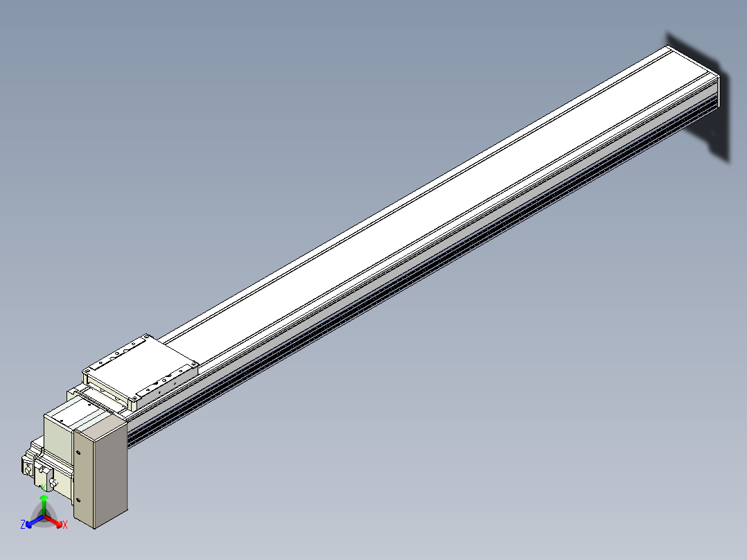 同步带全封闭直线模组TPA-HCB-105D-90-L950-RP-Y-P20-N3正等轴测图