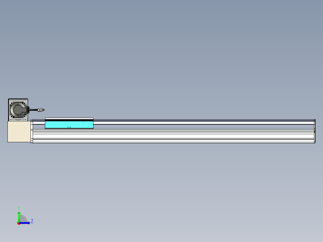 同步带滑台-半封闭B22H-L100-C-S950-RU-P75-D3-N5左视图