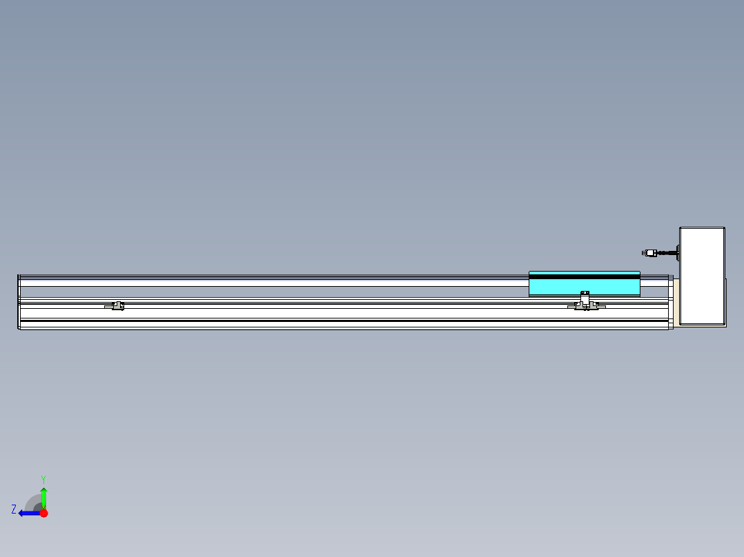 同步带滑台-半封闭B22H-L100-C-S950-RU-P75-D3-N5右视图