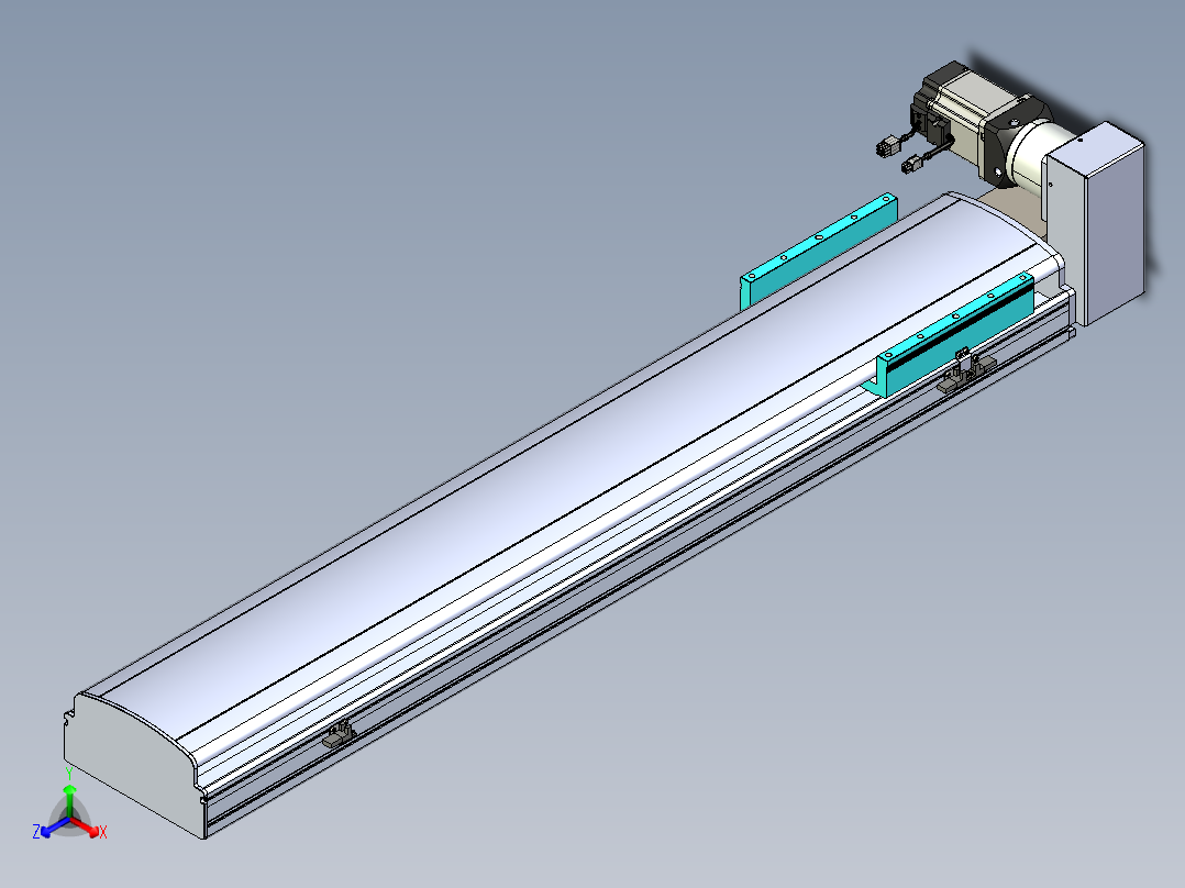 同步带滑台-半封闭B22H-L100-C-S950-RU-P75-D3-N5正等轴测图
