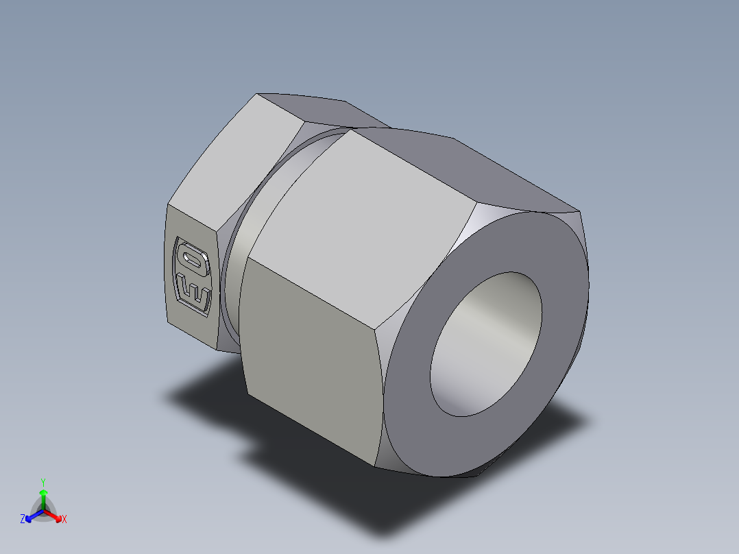 卡套式工业通用硬管接头EO_Blanking_plug_for_tube_ends_ROV12L71正等轴测图