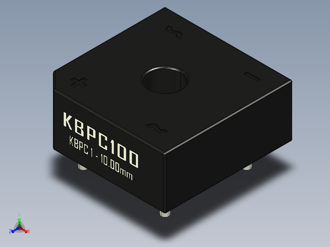 桥式整流器-KBPC 1_Min_Size正等轴测图