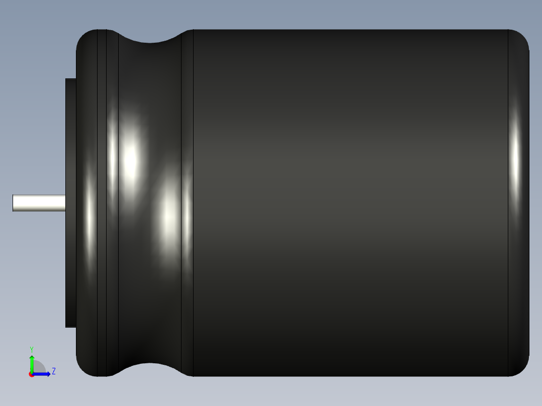 无源元件封装-CAP_RAD_D16x20_POL_BK左视图