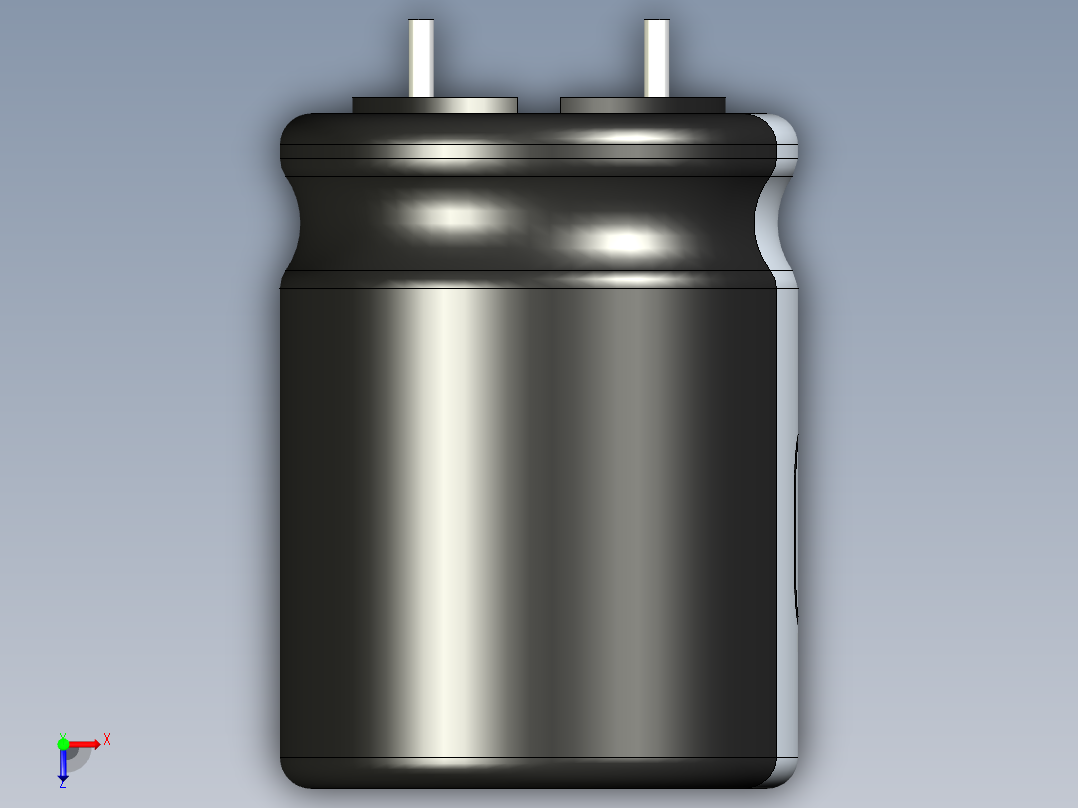 无源元件封装-CAP_RAD_D16x20_POL_BK俯视图