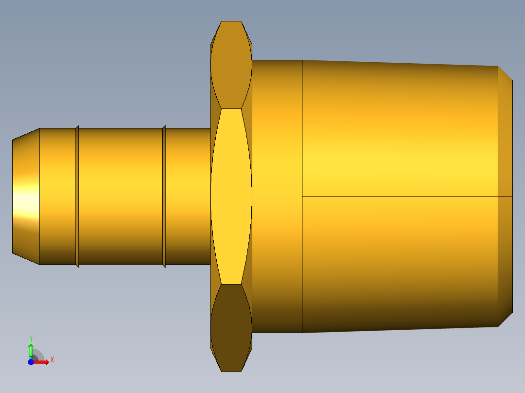 工业通用螺蚊管倒齿式工业硬管接头Male Connector 28-8-8前视图