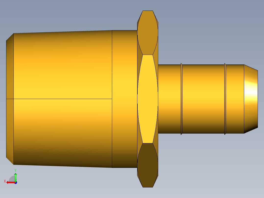 工业通用螺蚊管倒齿式工业硬管接头Male Connector 28-8-8后视图