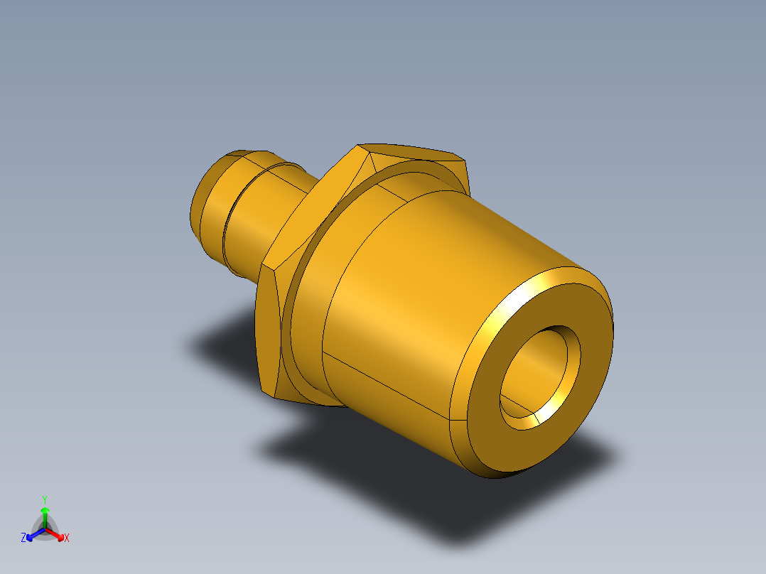 工业通用螺蚊管倒齿式工业硬管接头Male Connector 28-8-8正等轴测图