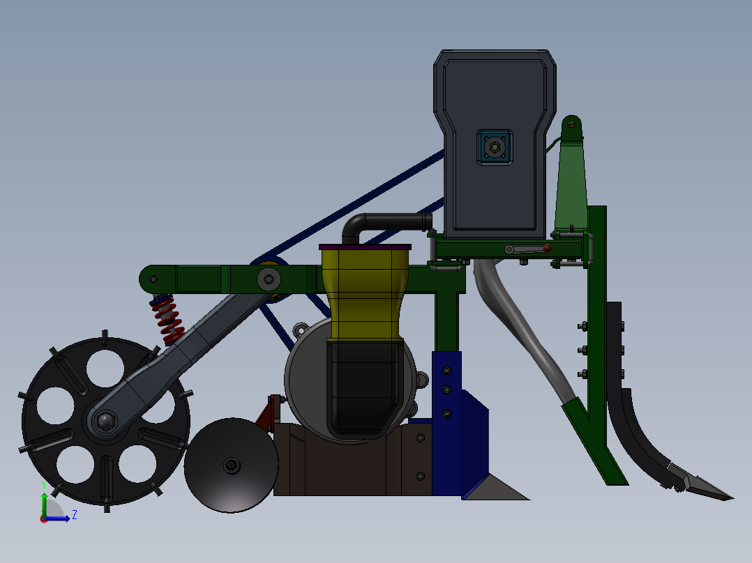 气动玉米精密播种机设计【含三维】左视图