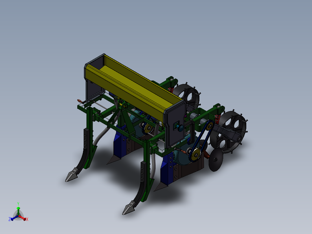 气动玉米精密播种机设计【含三维】正等轴测图