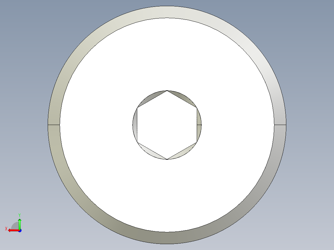 超薄型内六角螺钉-Ultra Low Profile Socket Head Screws 0.25-20 Thread Size 1 in Long.IGS后视图