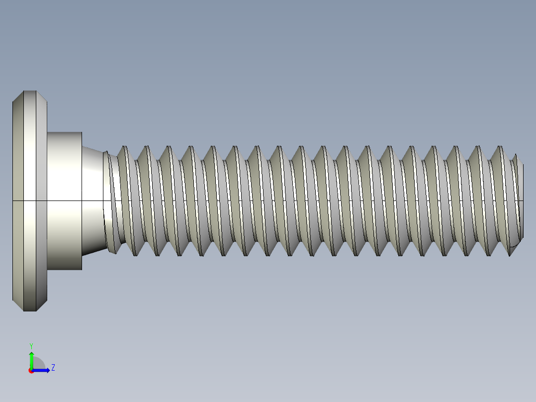 超薄型内六角螺钉-Ultra Low Profile Socket Head Screws 0.25-20 Thread Size 1 in Long.IGS左视图