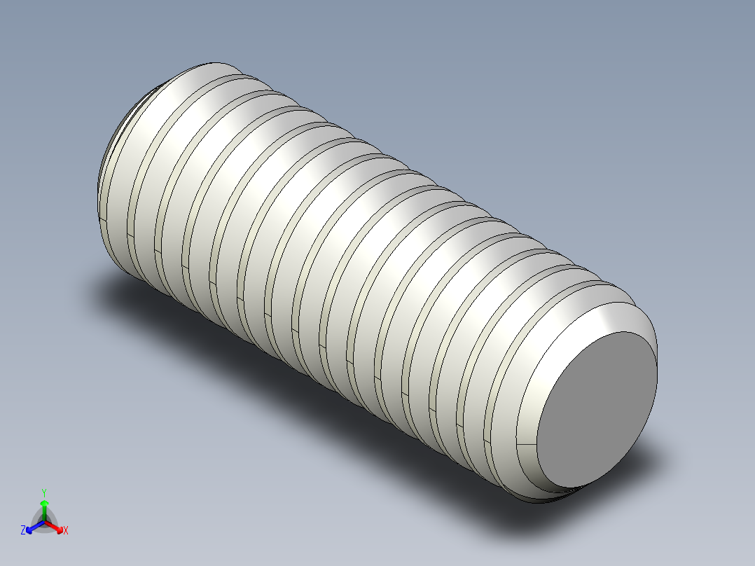 DIN 913-ISO 4026 固定螺钉-M3 L=8.STEP正等轴测图