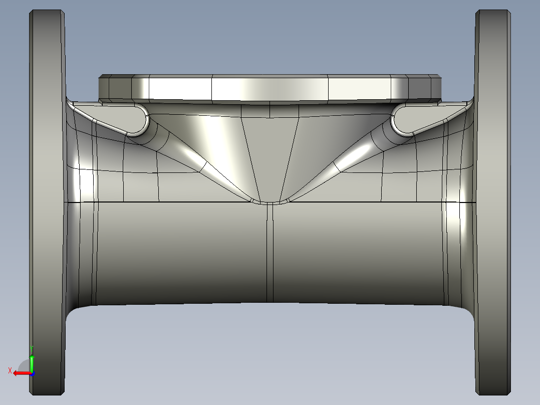 阀体3D模型后视图