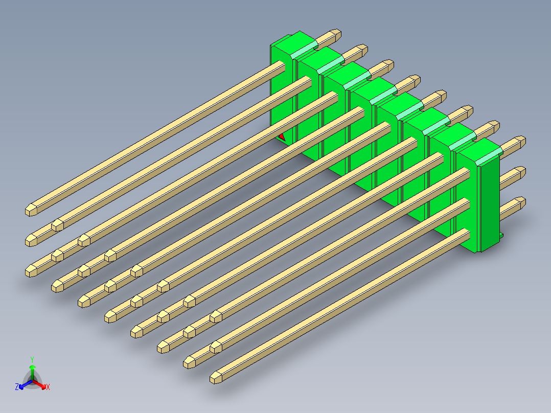 彩色公头100mil（2.54mm）系列-DS1021_green_3x08p_100mil_Type43_rev1.0
