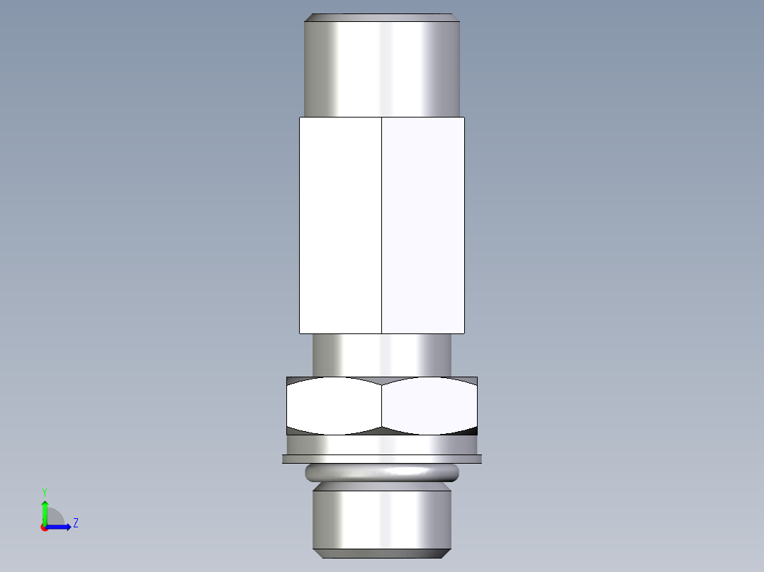 卡套式工业通用硬管接头EO_Adjustable_locknut_run_tee_LEE10SMOROMDCF左视图