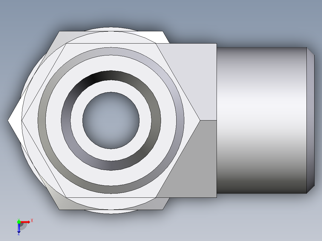 卡套式工业通用硬管接头EO_Adjustable_locknut_run_tee_LEE10SMOROMDCF俯视图