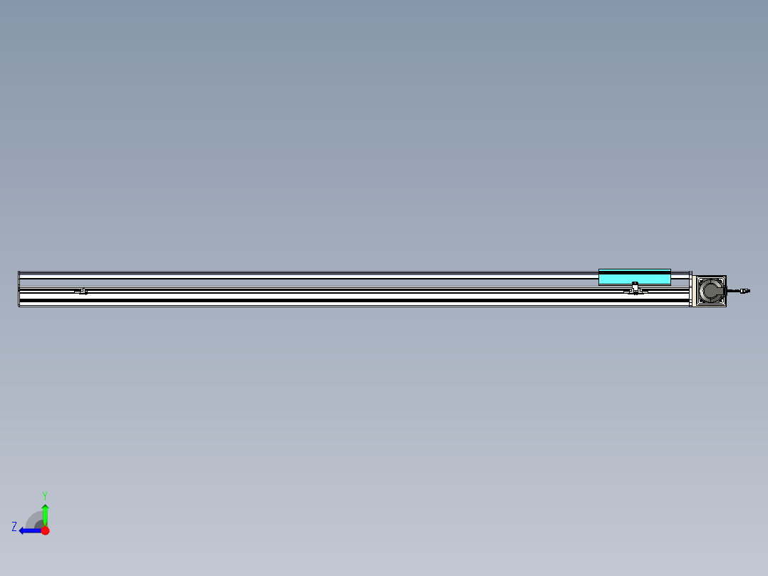 同步带滑台-半封闭B22-L100-C-S1750-R-P75-D3-N5右视图