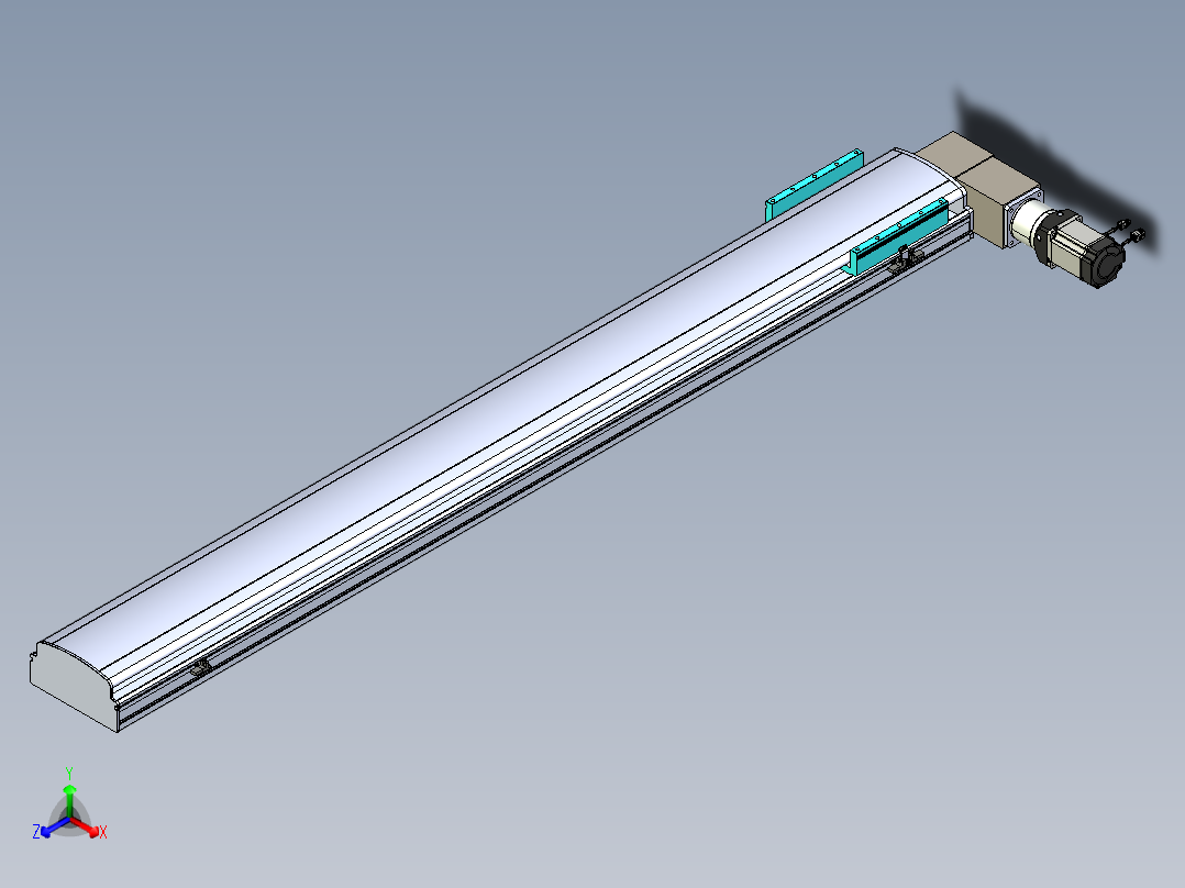 同步带滑台-半封闭B22-L100-C-S1750-R-P75-D3-N5正等轴测图
