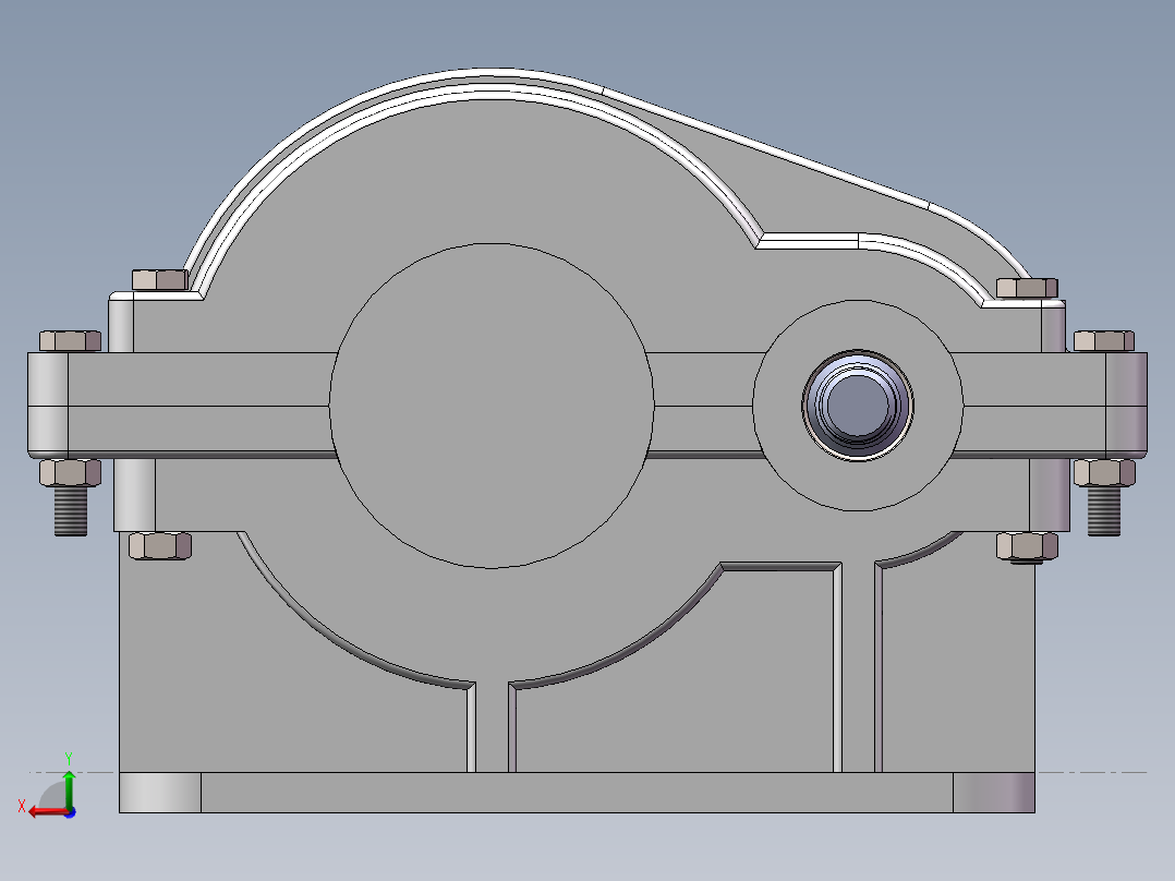 直齿轮减速器后视图