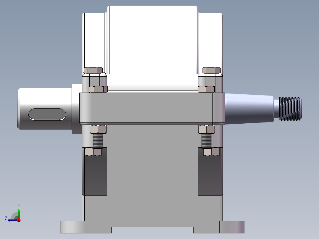 直齿轮减速器右视图