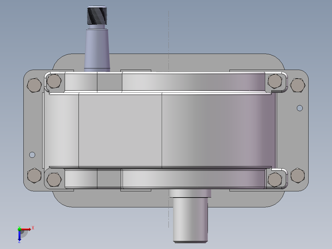直齿轮减速器俯视图